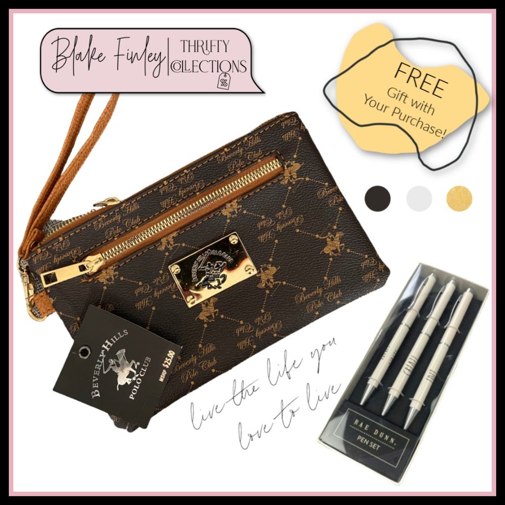 BHPC Wristlet Purse and Rae Dunn Pen Set NWT!!!